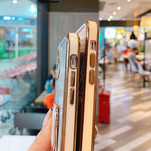 Load image into Gallery viewer, Plating Clear Candy Color Phone Case with Ring Holder for iPhone 11 12 Pro Max XS Max XR X 8 7 Plus - VooChoice