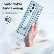 Load image into Gallery viewer, Armor Phantom Aluminum Alloy Transparent Frosted Stand Hinge Phone Case For Samsung Galaxy Z Fold3 Fold4 5G With Screen Protector Samsung Cases