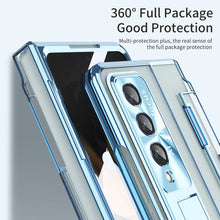 Load image into Gallery viewer, Armor Phantom Aluminum Alloy Transparent Frosted Stand Hinge Phone Case For Samsung Galaxy Z Fold3 Fold4 5G With Screen Protector Samsung Cases