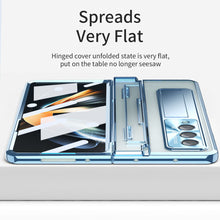 Load image into Gallery viewer, Armor Phantom Aluminum Alloy Transparent Frosted Stand Hinge Phone Case For Samsung Galaxy Z Fold3 Fold4 5G With Screen Protector Samsung Cases