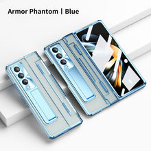 Load image into Gallery viewer, Armor Phantom Aluminum Alloy Transparent Frosted Stand Hinge Phone Case For Samsung Galaxy Z Fold3 Fold4 5G With Screen Protector Samsung Cases