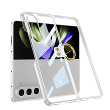 Load image into Gallery viewer, Transparent Electroplating Ring Holder Protective Phone Case For Samsung Galaxy Z Fold 5/4/3 5G - mycasety2023 Mycasety