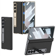 Load image into Gallery viewer, Magnetic Hinge Shockproof Leather Phone Case With Back Screen Protector For Galaxy Z Fold6
