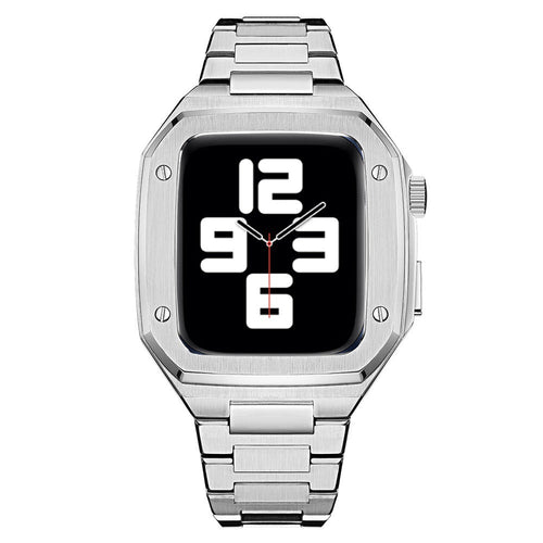 Luxury Metal Case Strap For Apple Watch 44/45mm - Mycasety Mycasety