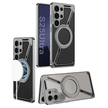 Load image into Gallery viewer, Electroplating Leather Shockproof Phone Case With Magnetic Ring Holder For Galaxy S25 S24 S23 Ultra

