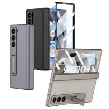 Load image into Gallery viewer, Magnetic Hinge Bracket Shockproof Leather Phone Case With Back Screen Protector For Galaxy Z Fold6
