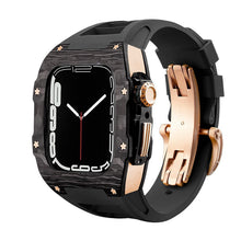Load image into Gallery viewer, Carbon Fiber And Titanium Case With Fluororubber Strap For Apple Watch 44/45 MM - Mycasety Mycasety
