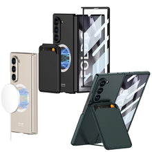 Load image into Gallery viewer, Magnetic Leather Card Holder Shockproof Phone Case With Screen Glass Protector For Galaxy Z Fold 6/5/4
