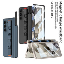 Load image into Gallery viewer, Magnetic Hinge Pen Box Shockproof Phone Case With Screen Protector &amp; Wristband For Galaxy Z Fold6

