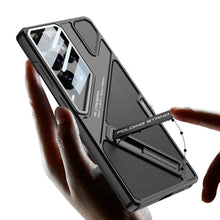 Load image into Gallery viewer, Full Lens Protection Leather Phone Case With Holder For Galaxy S25 S24 S23 Ultra
