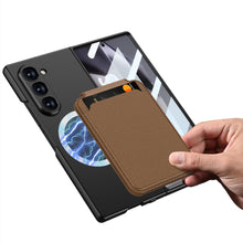 Load image into Gallery viewer, Magnetic Leather Card Holder Shockproof Phone Case With Screen Glass Protector For Galaxy Z Fold 6/5/4/3
