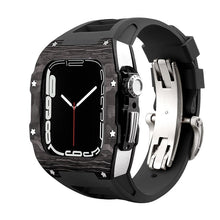 Load image into Gallery viewer, Carbon Fiber And Titanium Case With Fluororubber Strap For Apple Watch 44/45 MM - Mycasety Mycasety

