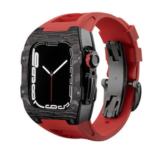 Load image into Gallery viewer, Carbon Fiber And Titanium Case With Fluororubber Strap For Apple Watch 44/45 MM - Mycasety Mycasety

