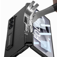 Load image into Gallery viewer, Magnetic Hinge Bracket Shockproof Leather Phone Case With Back Screen Protector For Galaxy Z Fold6
