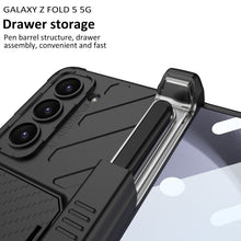 Load image into Gallery viewer, Magnetic Armor All-included Slide Pen Case With Back Screen Glass Hinge Holder Phone Cover For Galaxy Z Fold3 Fold4 Fold5 Fold6
