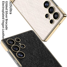 Load image into Gallery viewer, Electroplated Leather Shockproof Phone Case With Bracket For Galaxy S25 S24 S23 Ultra
