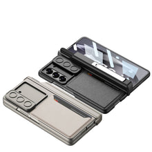 Load image into Gallery viewer, Magnetic Hinge Pen Box Lens Slide Protector Shockproof Phone Case With Screen Protector &amp; Card Holder For Galaxy Z Fold 6
