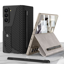 Load image into Gallery viewer, Luxurious Suede Cover Shockproof Phone Case With Screen Protector and Pen Slot For Galaxy Z Fold 7/6/5/4/3
