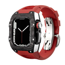 Load image into Gallery viewer, Carbon Fiber And Titanium Case With Fluororubber Strap For Apple Watch 44/45 MM - Mycasety Mycasety
