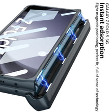 Load image into Gallery viewer, Magnetic Armor All-included Slide Pen Case With Back Screen Glass Hinge Holder Phone Cover For Galaxy Z Fold3 Fold4 Fold5 Fold6
