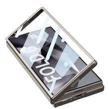 Load image into Gallery viewer, Leather All-inclusive Lens Slide Protector Phone Case With Back Screen Protector For Galaxy Z Fold 6
