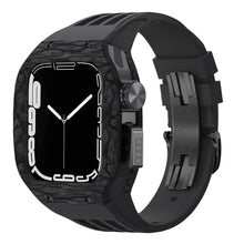 Load image into Gallery viewer, Luxurious Carbon Fiber Metal Case Strap For Apple Watch Series 44/45 mm - Mycasety Mycasety
