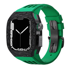 Load image into Gallery viewer, Luxurious Carbon Fiber Metal Case Strap For Apple Watch Series 44/45 mm - Mycasety Mycasety
