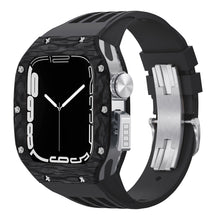 Load image into Gallery viewer, Luxurious Carbon Fiber Metal Case Strap For Apple Watch Series 44/45 mm - Mycasety Mycasety
