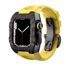 Load image into Gallery viewer, Carbon Fiber And Titanium Case With Fluororubber Strap For Apple Watch 44/45 MM - Mycasety Mycasety
