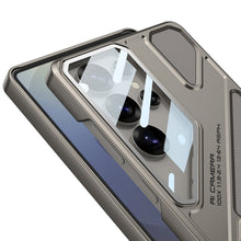 Load image into Gallery viewer, Full Lens Protection Leather Phone Case With Holder For Galaxy S25 S24 S23 Ultra

