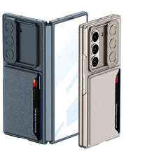 Load image into Gallery viewer, Leather Card Holder Lens Slide Protector Shockproof Phone Case With Screen Protector For Galaxy Z Fold 6
