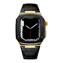 Load image into Gallery viewer, Luxury Metal Case Leather Strap For Apple Watch Series 44/45 mm - Mycasety Mycasety
