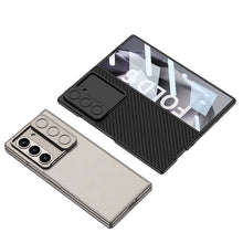 Load image into Gallery viewer, Leather All-inclusive Lens Slide Protector Phone Case With Back Screen Protector For Galaxy Z Fold 6
