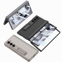 Load image into Gallery viewer, Magnetic Hinge Bracket Shockproof Leather Phone Case With Back Screen Protector For Galaxy Z Fold6
