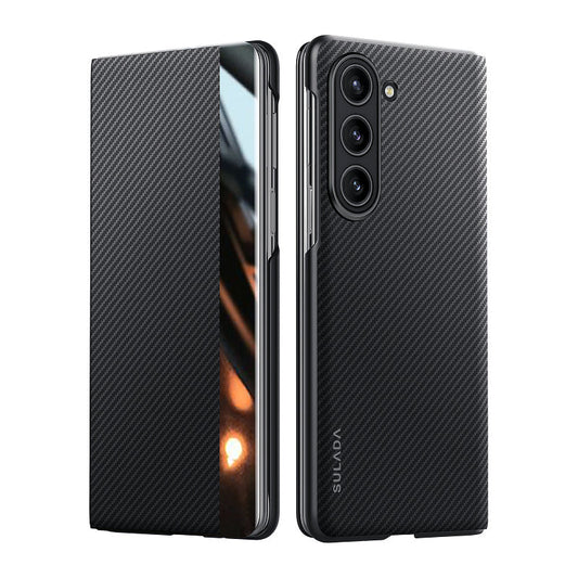 Luxurious Leather Cover With Magnetic Coil & Card Holder For Galaxy Z Fold 8/7/6/5/4