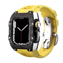 Load image into Gallery viewer, Carbon Fiber And Titanium Case With Fluororubber Strap For Apple Watch 44/45 MM - Mycasety Mycasety
