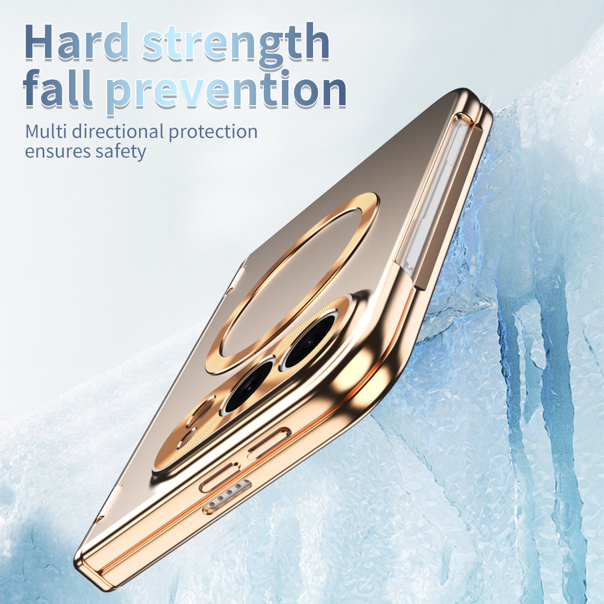 iPhone Duo | Golden Business Phone Case Built-in Tempered Glass Film & Stylus & Two Magnetic Hinge Options