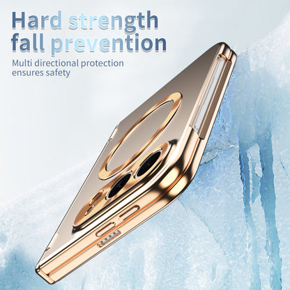 iPhone Duo | Golden Business Phone Case Built-in Tempered Glass Film & Stylus & Two Magnetic Hinge Options