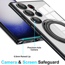 Load image into Gallery viewer, Electroplated Transparent Magnetic Bracket Samsung Case Support Magsafe Charging
