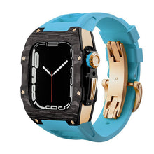 Load image into Gallery viewer, Carbon Fiber And Titanium Case With Fluororubber Strap For Apple Watch 44/45 MM - Mycasety Mycasety
