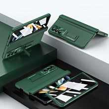 Load image into Gallery viewer, Central Axis With Pen Folding Anti-Fall Shell Film Integrated Leather Phone Case For Samsung Galaxy fold4 fold3 5G - Mycasety Mycasety
