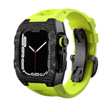 Load image into Gallery viewer, Carbon Fiber And Titanium Case With Fluororubber Strap For Apple Watch 44/45 MM - Mycasety Mycasety
