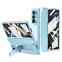 Load image into Gallery viewer, Luxury Leather Magnetic Bracket Shell Electroplated Phone Case For Samsung Galaxy Z Fold3/4/5 With Back Screen Glass - Mycasety Mycasety
