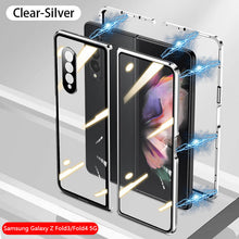 Load image into Gallery viewer, Samsung Galaxy Z Fold5 Fold4 Fold3 Magnetic Double-Sided Protection Tempered Glass Aluminum Frame Phone Case - mycasety2023 Mycasety
