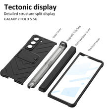 Load image into Gallery viewer, Magnetic Armor All-included Slide Pen Case With Back Screen Glass Hinge Holder Phone Cover For Galaxy Z Fold3 Fold4 Fold5 Fold6
