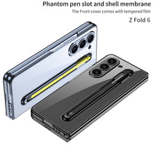 Load image into Gallery viewer, Transparent Electroplating Protective Phone Case With Pen Tray Shell and Film For Galaxy Z Fold6
