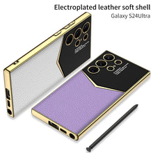 Load image into Gallery viewer, Electroplated Leather Phone Case For Samsung Galaxy S24 S23 Ultra Plus - Mycasety Mycasety
