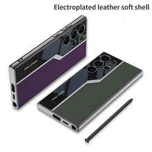 Load image into Gallery viewer, Electroplated Leather Anti-fall Protective Phone Case For Galaxy S25 S24 S23 Ultra Plus
