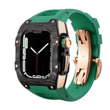 Load image into Gallery viewer, Carbon Fiber And Titanium Case With Fluororubber Strap For Apple Watch 44/45 MM - Mycasety Mycasety
