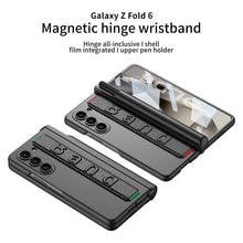Load image into Gallery viewer, Magnetic Hinge Pen Box Shockproof Phone Case With Screen Protector &amp; Wristband For Galaxy Z Fold6
